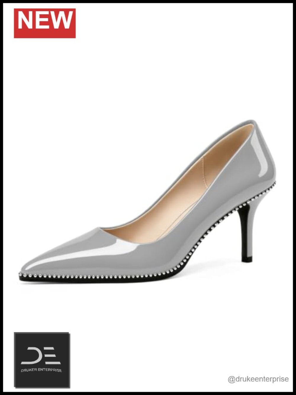 Women's Mid Stiletto Heels Low Kitten Heels Closed Pointey Toe Pumps Slip-on